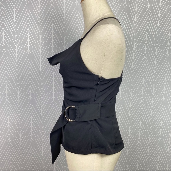 URBAN OUTFITTERS Black Cowl Neck top with built-in belt. NWT - Picture 6 of 10